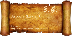 Baluch Girót névjegykártya